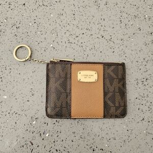 Michael Kors Gold and Brown Key Holder Wallet